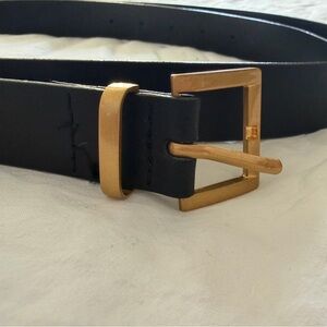 H&M Black Belt with Gold Buckle